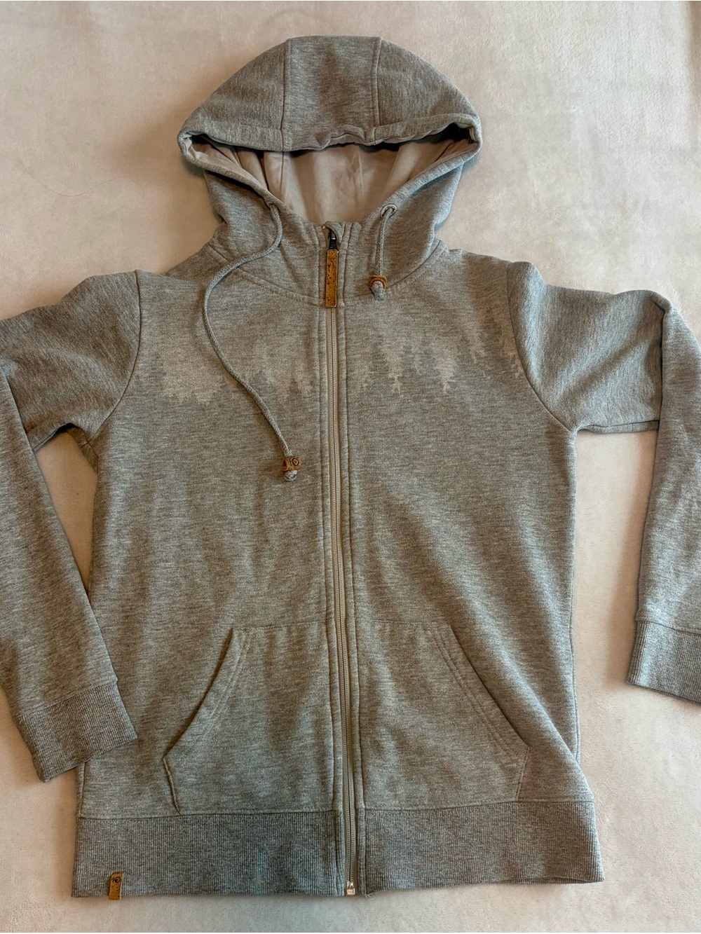 tentree Grey Full-Zip Hooded Sweatshirt